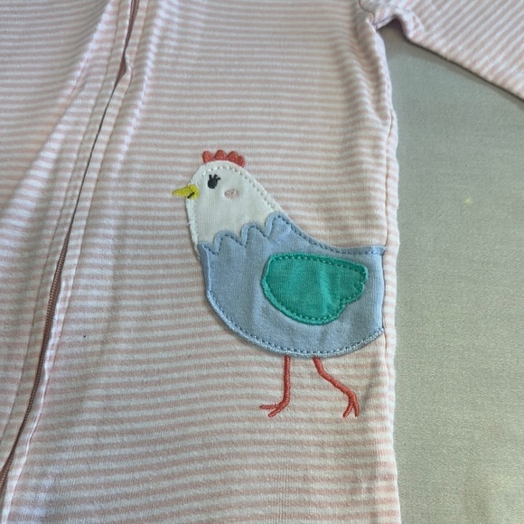 Carter's - Pink and Blue Striped Baby Onesie Sleeper - Picture 4 of 5